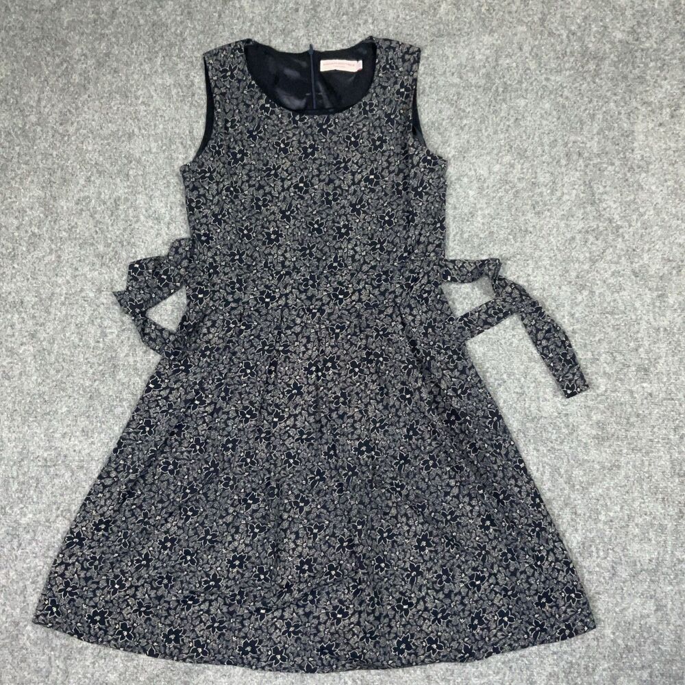 Ansari Boutique Dress Womens Size 10 Blue Floral Flare Pleated Feminine